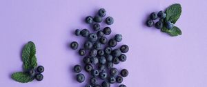 Preview wallpaper blueberries, berries, mint, leaves