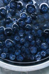 Preview wallpaper blueberries, berries, plate, water
