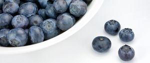 Preview wallpaper blueberries, berries, plate, white