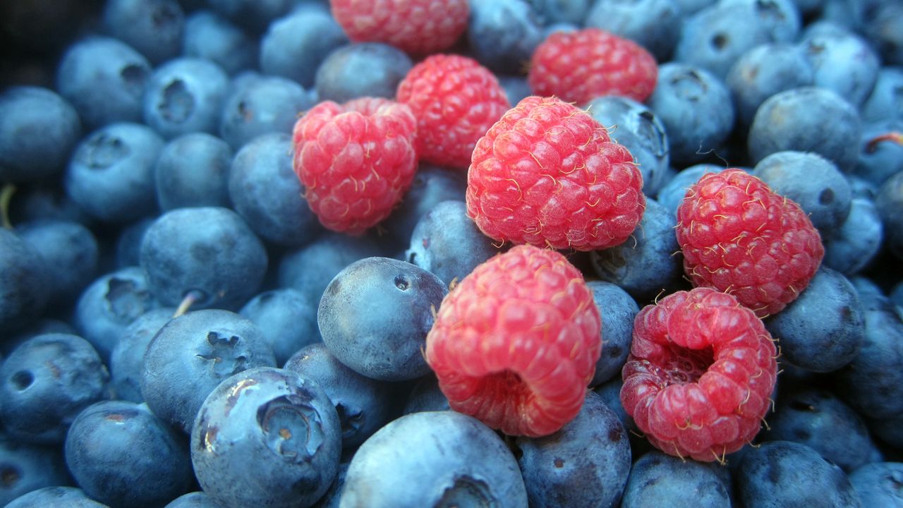 Wallpaper blueberries, raspberries, berries
