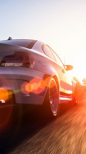 Preview wallpaper bmw 1 series m coupe, bmw, car, sunlight, movement, art