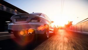 Preview wallpaper bmw 1 series m coupe, bmw, car, sunlight, movement, art