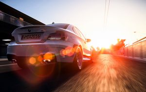 Preview wallpaper bmw 1 series m coupe, bmw, car, sunlight, movement, art