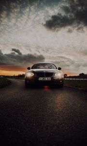 Preview wallpaper bmw 218i, bmw, car, front view, headlights, glow, road