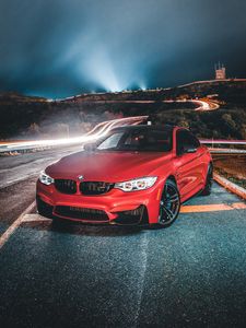 Preview wallpaper bmw 320i, bmw, car, front view, red, road