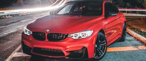 Preview wallpaper bmw 320i, bmw, car, front view, red, road