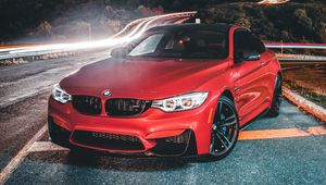 Preview wallpaper bmw 320i, bmw, car, front view, red, road