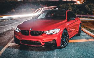 Preview wallpaper bmw 320i, bmw, car, front view, red, road