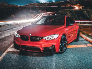 Preview wallpaper bmw 320i, bmw, car, front view, red, road