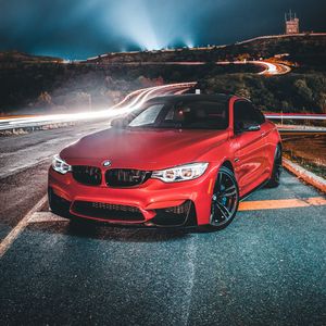 Preview wallpaper bmw 320i, bmw, car, front view, red, road