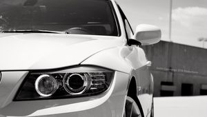 Preview wallpaper bmw 328i, bmw, car, white, headlight, front view