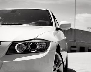 Preview wallpaper bmw 328i, bmw, car, white, headlight, front view