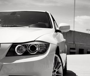 Preview wallpaper bmw 328i, bmw, car, white, headlight, front view