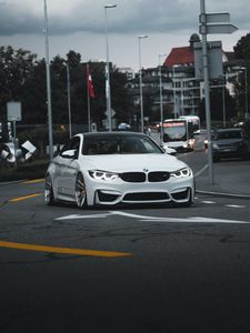 Preview wallpaper bmw 3 series m, bmw, car, sports car, front view, road