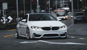 Preview wallpaper bmw 3 series m, bmw, car, sports car, front view, road