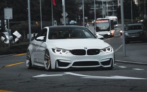 Preview wallpaper bmw 3 series m, bmw, car, sports car, front view, road