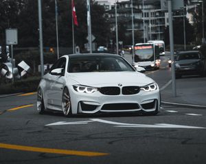 Preview wallpaper bmw 3 series m, bmw, car, sports car, front view, road