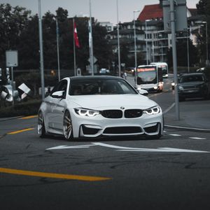 Preview wallpaper bmw 3 series m, bmw, car, sports car, front view, road