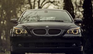 Preview wallpaper bmw, 520d, black, front view, front bumper