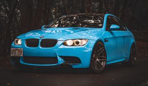 Preview wallpaper bmw 5, bmw, side view, blue
