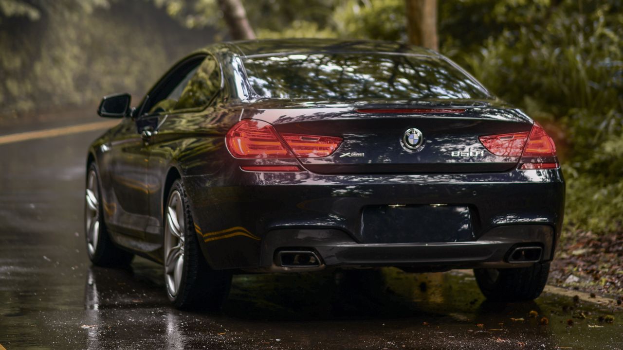 Wallpaper bmw 650i m sport, bmw, car, sports, rear view, coupe, dark blue