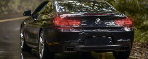 Preview wallpaper bmw 650i m sport, bmw, car, sports, rear view, coupe, dark blue