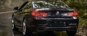 Preview wallpaper bmw 650i m sport, bmw, car, sports, rear view, coupe, dark blue