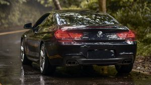 Preview wallpaper bmw 650i m sport, bmw, car, sports, rear view, coupe, dark blue