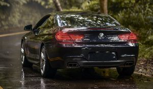 Preview wallpaper bmw 650i m sport, bmw, car, sports, rear view, coupe, dark blue