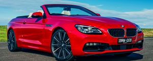Preview wallpaper bmw, 6-series, 640i, convertible, red