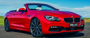 Preview wallpaper bmw, 6-series, 640i, convertible, red