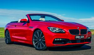 Preview wallpaper bmw, 6-series, 640i, convertible, red