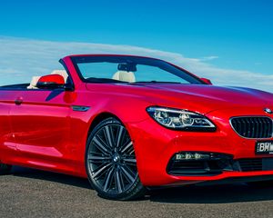 Preview wallpaper bmw, 6-series, 640i, convertible, red