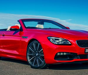 Preview wallpaper bmw, 6-series, 640i, convertible, red