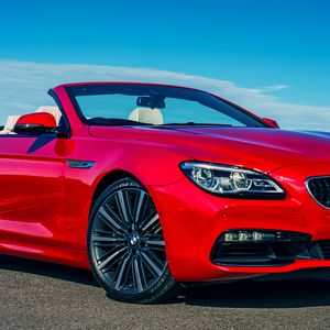 Preview wallpaper bmw, 6-series, 640i, convertible, red