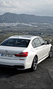 Preview wallpaper bmw, 750li, xdrive, white, rear view