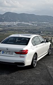 Preview wallpaper bmw, 750li, xdrive, white, rear view