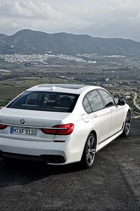 Preview wallpaper bmw, 750li, xdrive, white, rear view