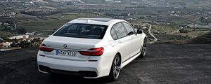 Preview wallpaper bmw, 750li, xdrive, white, rear view