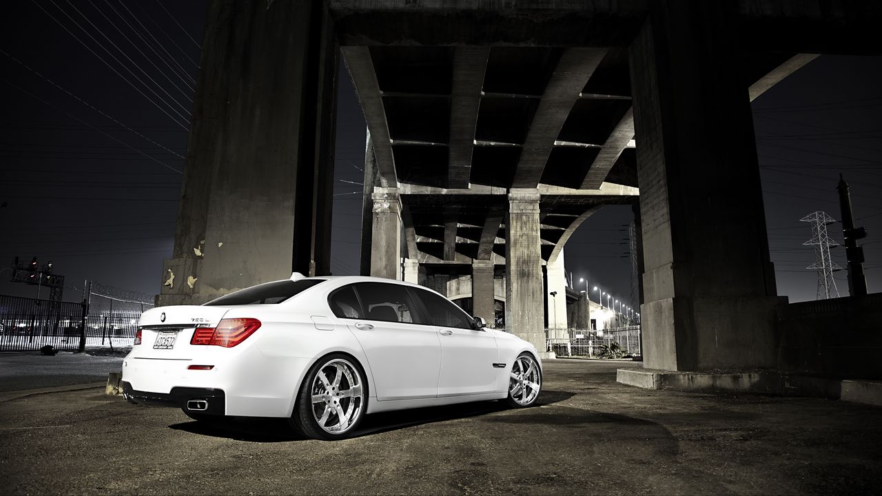 Wallpaper bmw 7, 750li, white, rear view