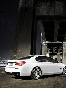 Preview wallpaper bmw 7, 750li, white, rear view