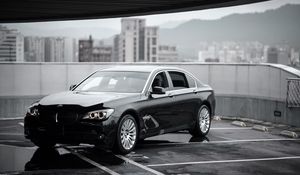 Preview wallpaper bmw 7, bmw, black, sedan, executive class, luxurious, expensive