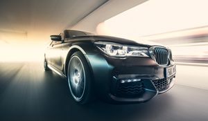 Preview wallpaper bmw 7 series, bmw, car, black, speed