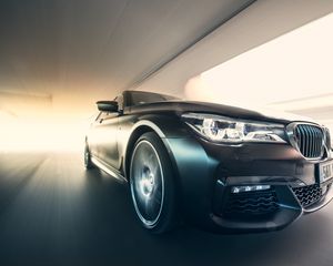 Preview wallpaper bmw 7 series, bmw, car, black, speed