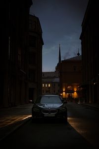 Preview wallpaper bmw, car, black, road, street, dark