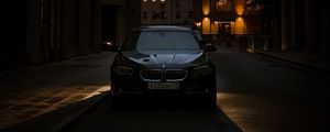 Preview wallpaper bmw, car, black, road, street, dark