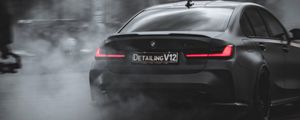 Preview wallpaper bmw, car, black, drift, smoke