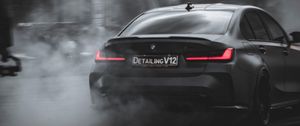 Preview wallpaper bmw, car, black, drift, smoke