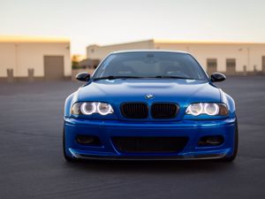 Preview wallpaper bmw, car, blue, front view