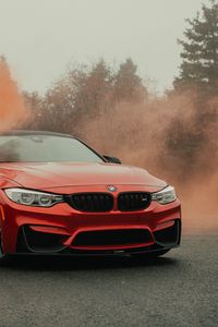 Preview wallpaper bmw, car, bumper, red, front view